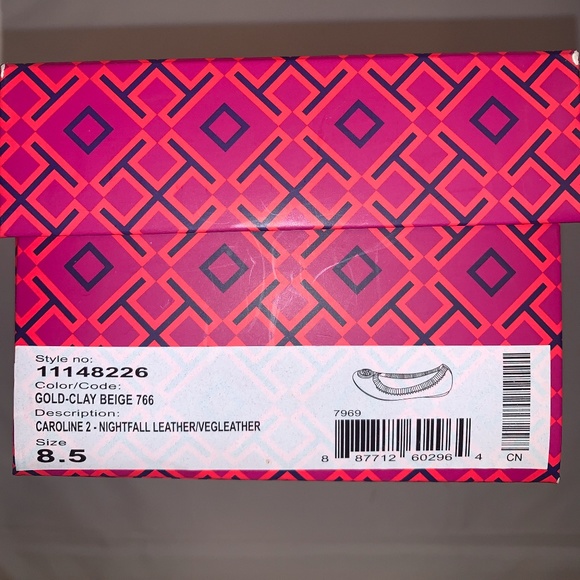 Tory Burch Caroline 2 Elastic Metallic Ballet Flat - Picture 12 of 13